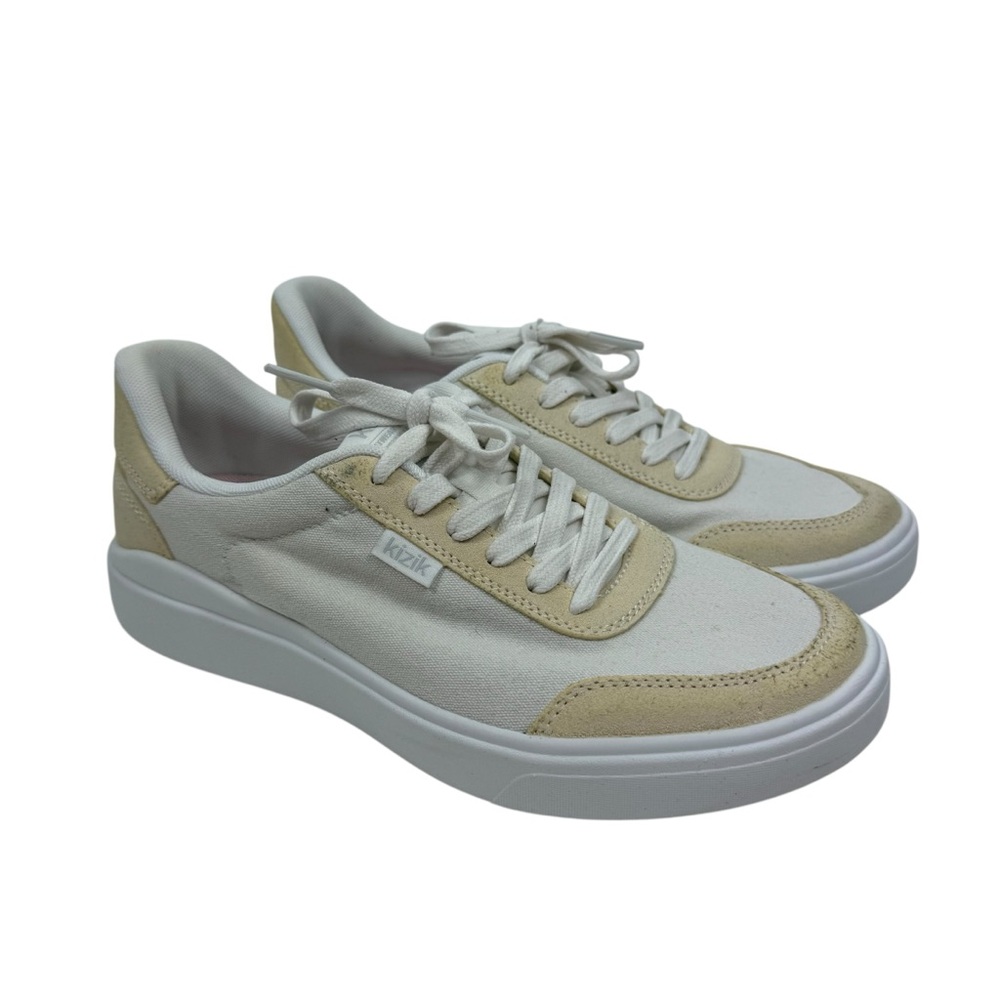 Kizik Women's Prague White Lace Up Sneakers Sz 7 Wide
